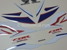 HONDA CBR 600RR 2010 WHITE RED BLUE DECAL KIT